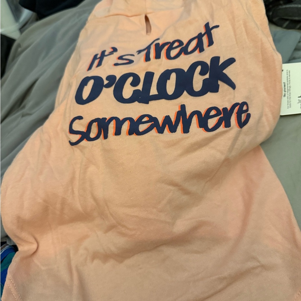 Peach Dog Shirt - It's Treat O'Clock Somewhere